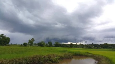 The sky and clouds before the rain drop. Stock Photos