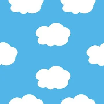 Sky and clouds seamless pattern Stock Illustration