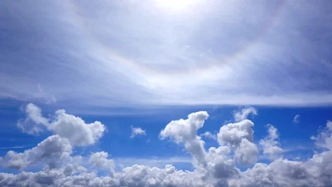 Sky and clouds with solar halo time lapse Stock Footage 106089662