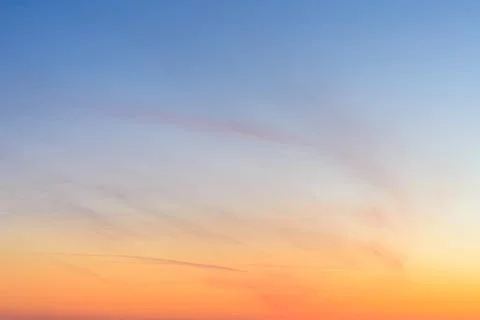 Sky and clouds at sunset, abstract colorful background, orange and blue. Foto stock