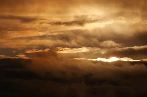 Sky and clouds at sunset after storm Foto stock