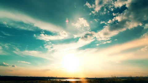 Sky and clouds at sunset background Stock Footage 120730501