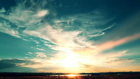 Sky and clouds at sunset background Stock Footage 120730665