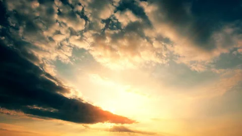 Sky and clouds at sunset background 4K Stock Footage 132404686