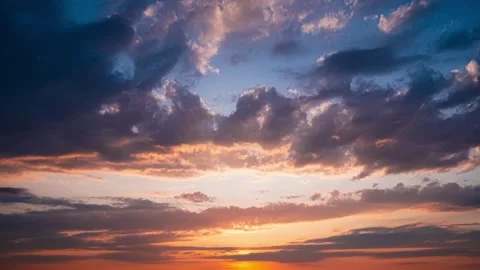 Sky and clouds at sunset. Beautiful, dramatic, cloudy sky Stock Footage 272739332