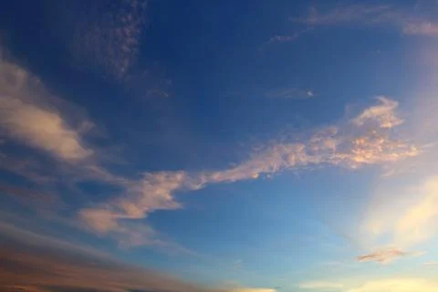 The sky and clouds at sunset Stock Photos