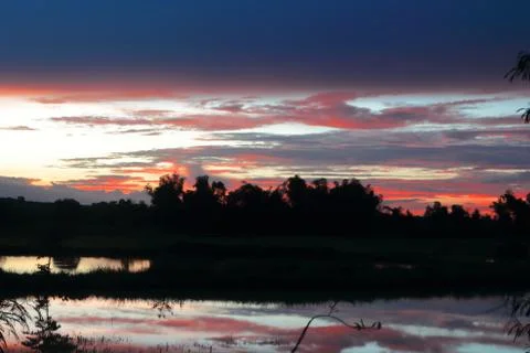 The sky and clouds before sunset. Stock Photos