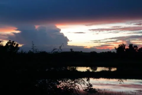The sky and clouds before sunset. Stock Photos