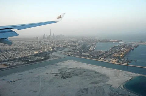 Sky and clouds Through Flight Window Stock Photos