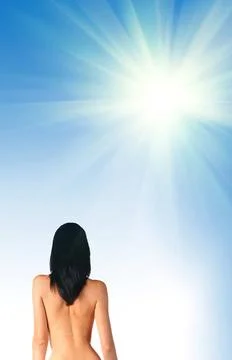 Sky and clouds vector nude women against sky and clouds vector ,model rele... Stock Photos