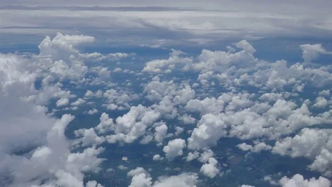 Sky and clouds view from aircraft window Stock Footage 81499054