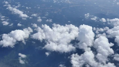 Sky and clouds view from aircraft window Stock Footage 82383872