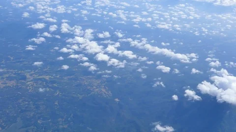 Sky and clouds view from aircraft window Stock Footage 82385344