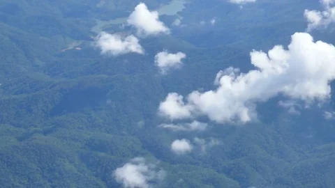 Sky and clouds view from aircraft window Stock Footage 82387055
