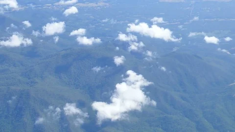 Sky and clouds view from aircraft window Stock Footage 82390154