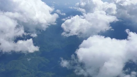 Sky and clouds view from aircraft window Stock Footage 82405614