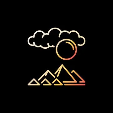 Sky and Egyptian Pyramids vector Egypt History concept linear colorful icon Stock Illustration