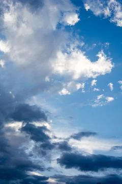 Sky and embossed clouds Stock Photos