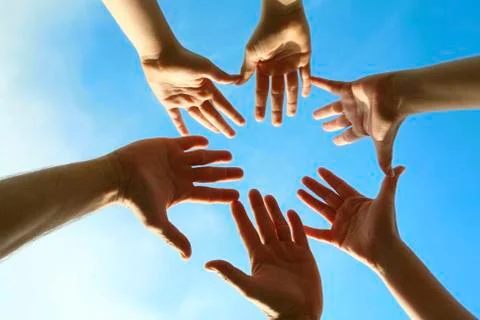 Sky and hands Stock Photos