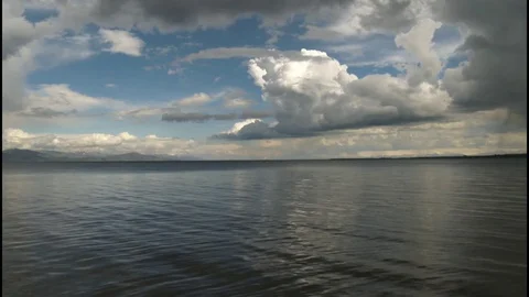 Sky and Lake in the Evening Stock-Footage 74598103