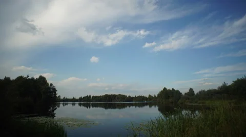 The sky and the lake Stock Footage 45621836