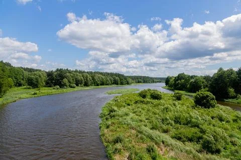Sky and river floodplain, River Stock Photos