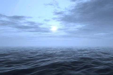 Sky and sea (3d render image) Stock Illustration