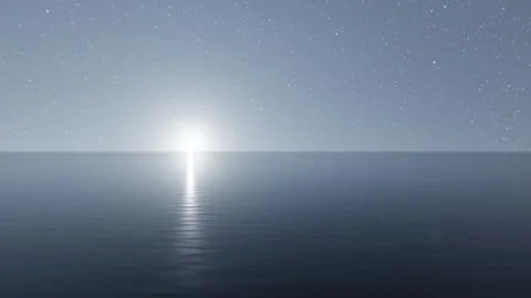 The sky and water are reflections of the setting sun. 3d render Stock Illustration
