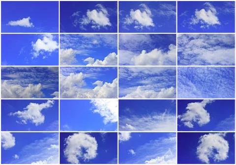 Sky and white clouds Stock Photos