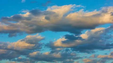 Sky and yellow clouds at sundown - timelapse Stock Footage 90514358