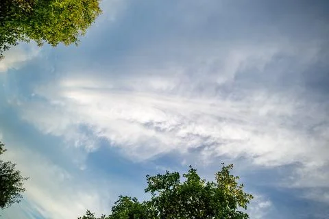 Sky area with cirrus clouds Stock Photos