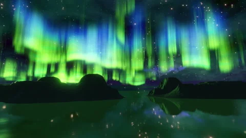 Sky Aurora Night Landscape Background Stock-Footage 246704678