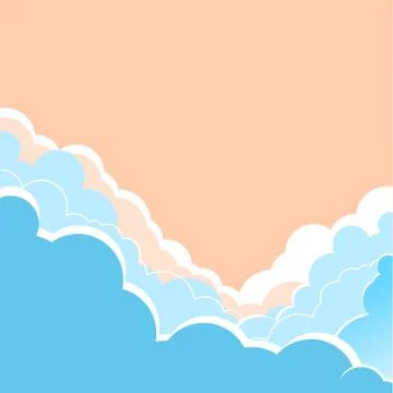 Sky background with beautifull clouds.Vector illustration for text Stock Illustration