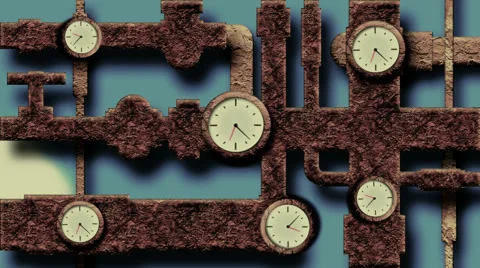 The sky background clock and cloud flow pipeline Stock Footage 49446871