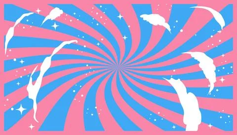 Sky background with clouds and glitter in manga style. Stock Illustration