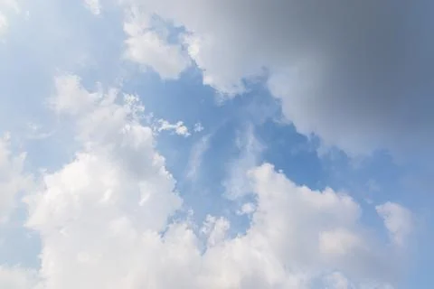 Sky background, clouds and sun light Stock Photos