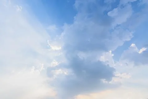 Sky background, clouds and sun light Stock Photos