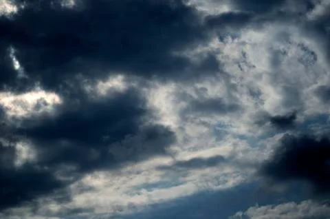 Sky background with dark clouds Stock Photos