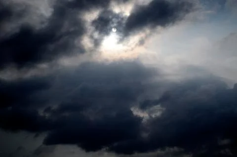 Sky background with dark clouds Stock Photos