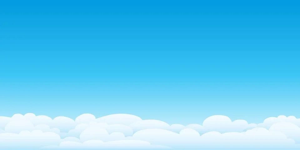 Sky background image with clouds, sky background. Web banner, poster Stock Illustration