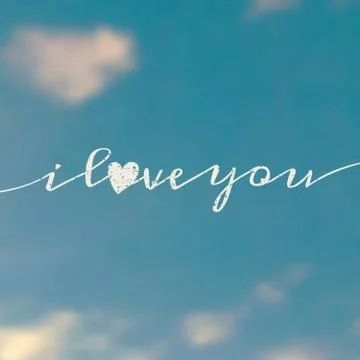 Sky background with love message Stock Illustration