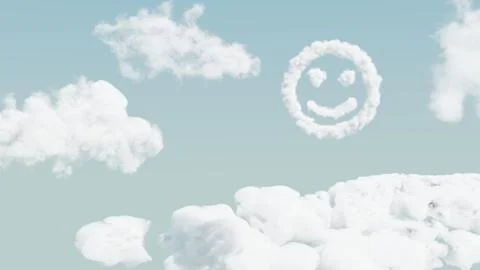 Sky background with smile cloud shape. Illustration