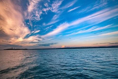 Sky background on sunset. Nature composition Stock Photos