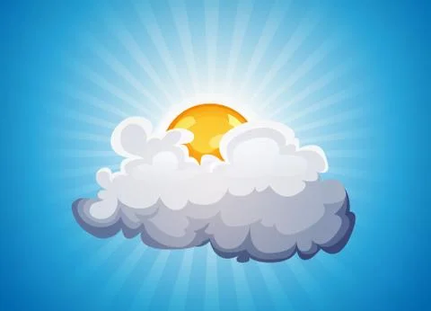 Sky Background With Sunshine And Cloud Stock Illustration