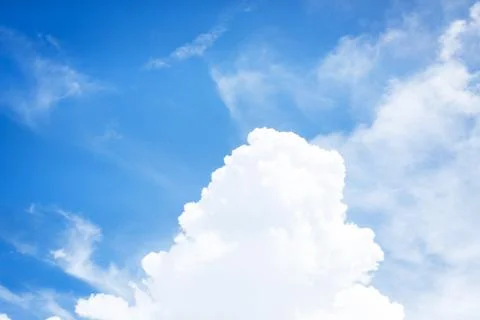 The sky background with white cloud 스톡 사진