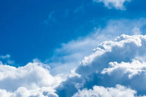 Sky background with white clouds Stock Photos