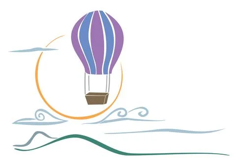 Sky balloon illustration Stock Illustration