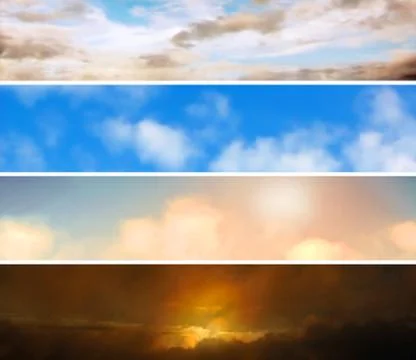 Sky banners Illustrazione stock