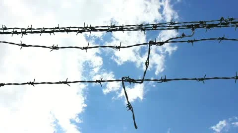 Sky Barbed Wire Stock Footage 22017724