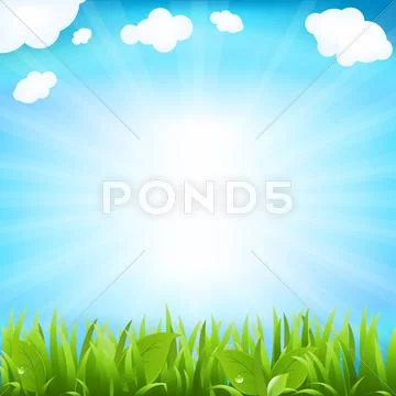 Sky with beams and sprout Stock Illustration